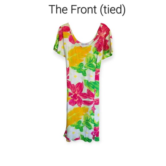 90s Jams World Vintage Hawaiian Floral Dress L - Picture 2 of 13